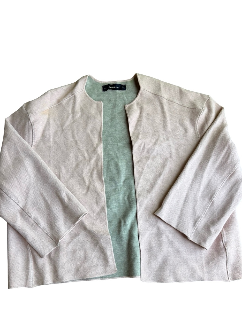 Zara Knit Light Pink Open-Front Women's Sweater Jacket Medium